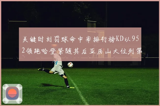 关键时刻罚球命中率排行榜KD以952领跑哈登紧随其后亚历山大位列第六